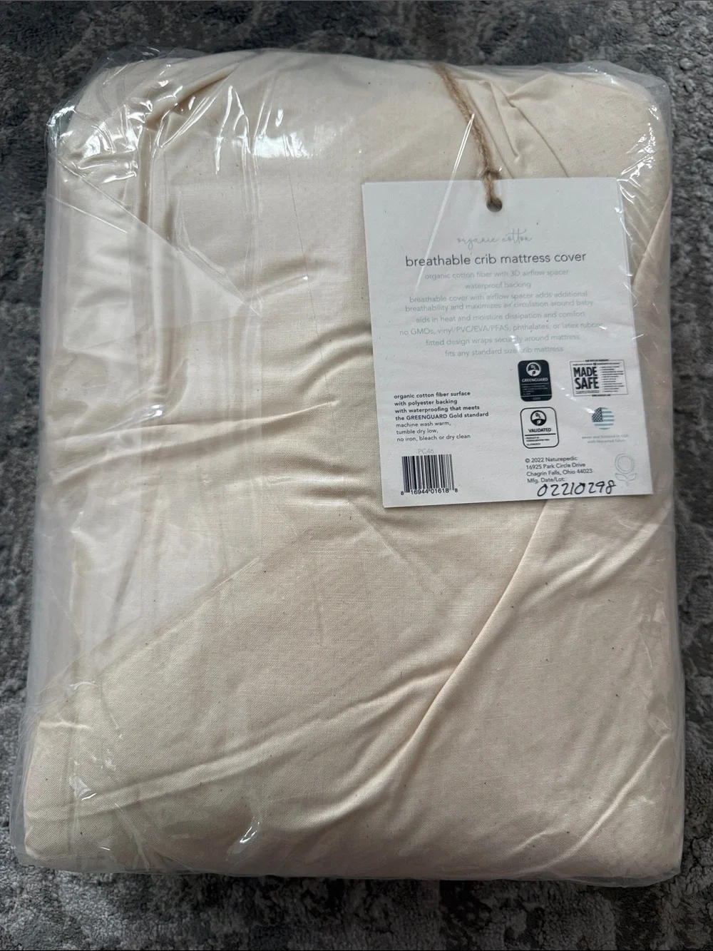 Naturepedic crib mattress cover